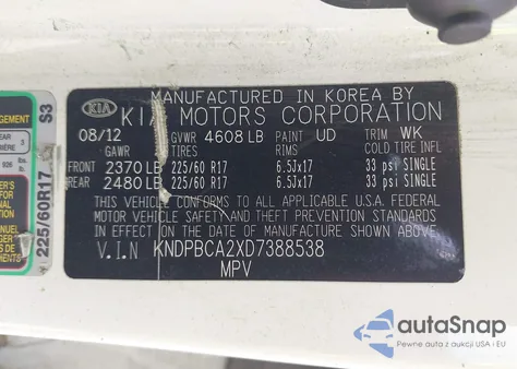 2013 Kia Sportage Lx from USA, damaged, VIN KNDPBCA2XD7388538